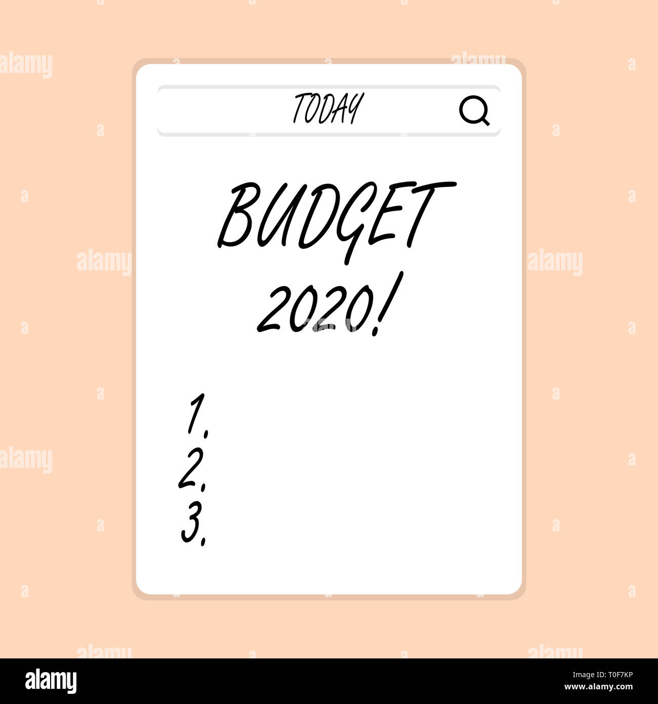 Handwriting text writing Budget 2020. Conceptual photo estimate of ...