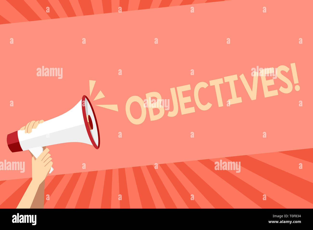 Conceptual hand writing showing Objectives. Concept meaning Goals