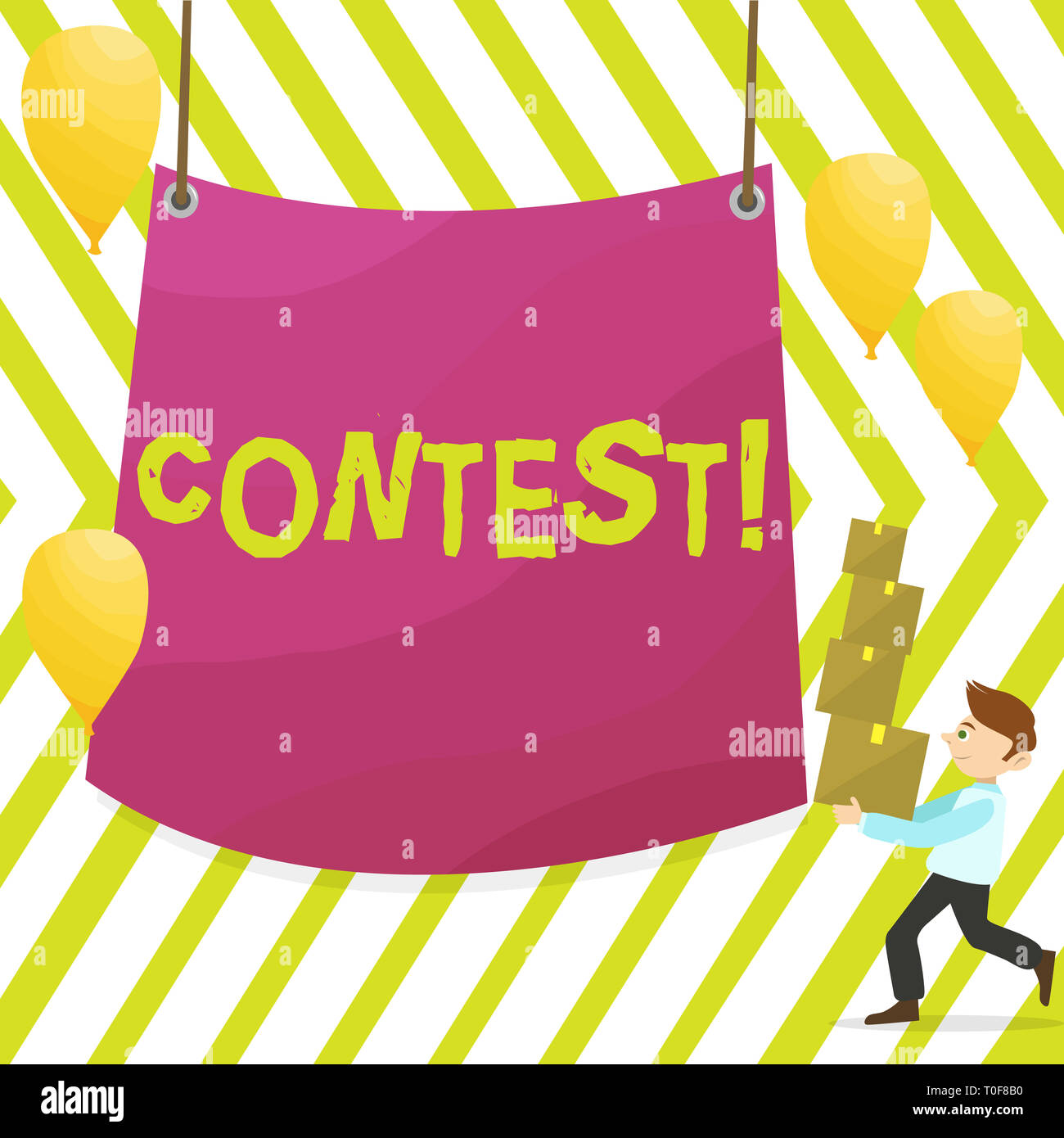 Word Writing Text Contest Business Photo Showcasing Game Tournament Competition Event Trial Conquest Battle Struggle Man Carrying Pile Of Boxes With Stock Photo Alamy