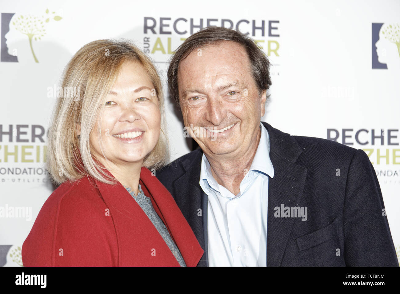 Paris, France. 18th Mar 2019. Michel Edouard Leclerc and Natalia Olzoeva - Photocall of the 14th Gala 2019 of the Association for Alzheimer Research at the Olympia in Paris on March 18, 2019, France Credit: Véronique PHITOUSSI/Alamy Live News Stock Photo