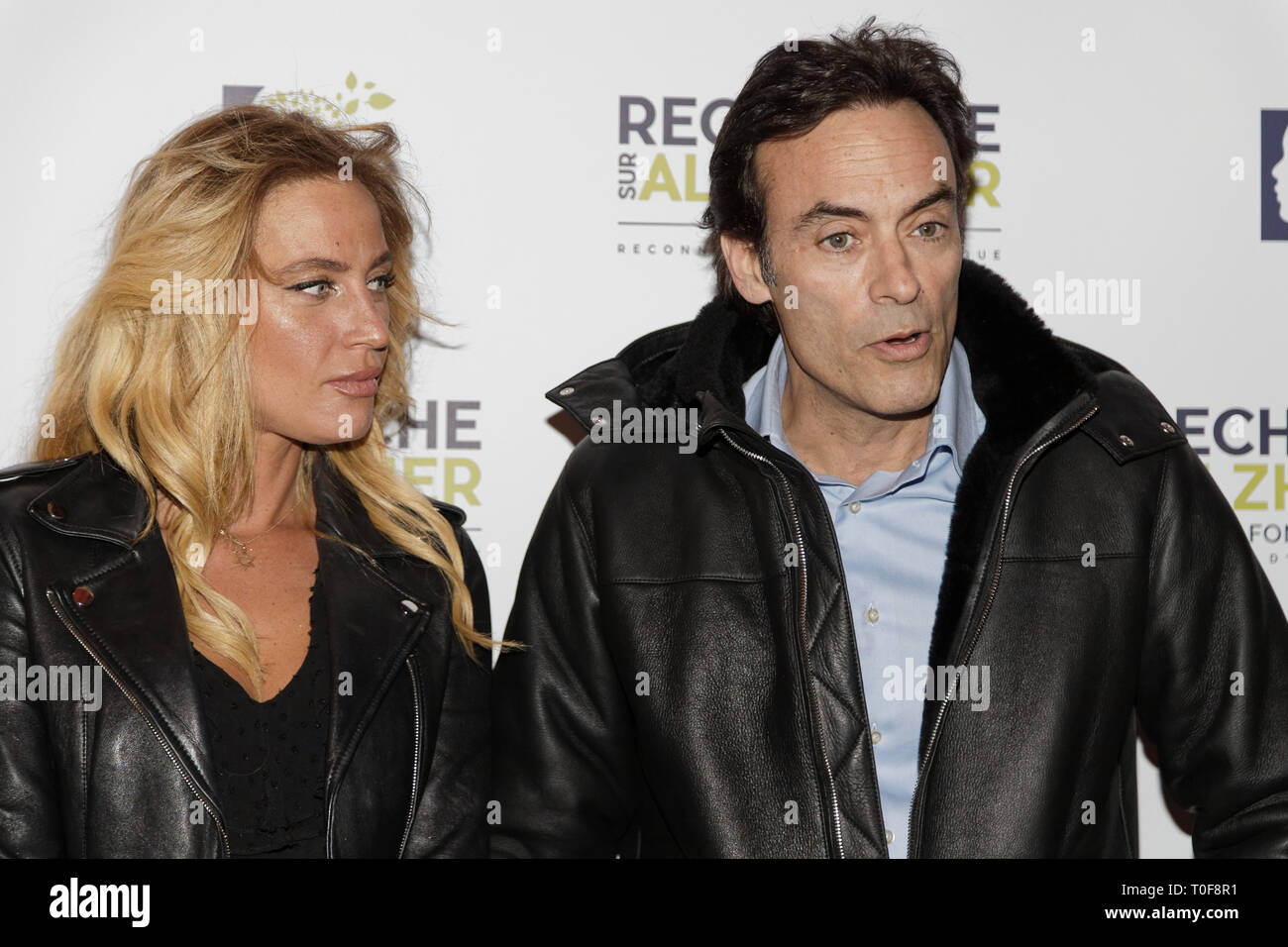 Paris, France. 18th Mar 2019. Anthony Delon and his daughter Alyson Le Borges - Photocall of the 14th Gala 2019 of the Association for Alzheimer Research at the Olympia in Paris on March 18, 2019, France Credit: Véronique PHITOUSSI/Alamy Live News Stock Photo