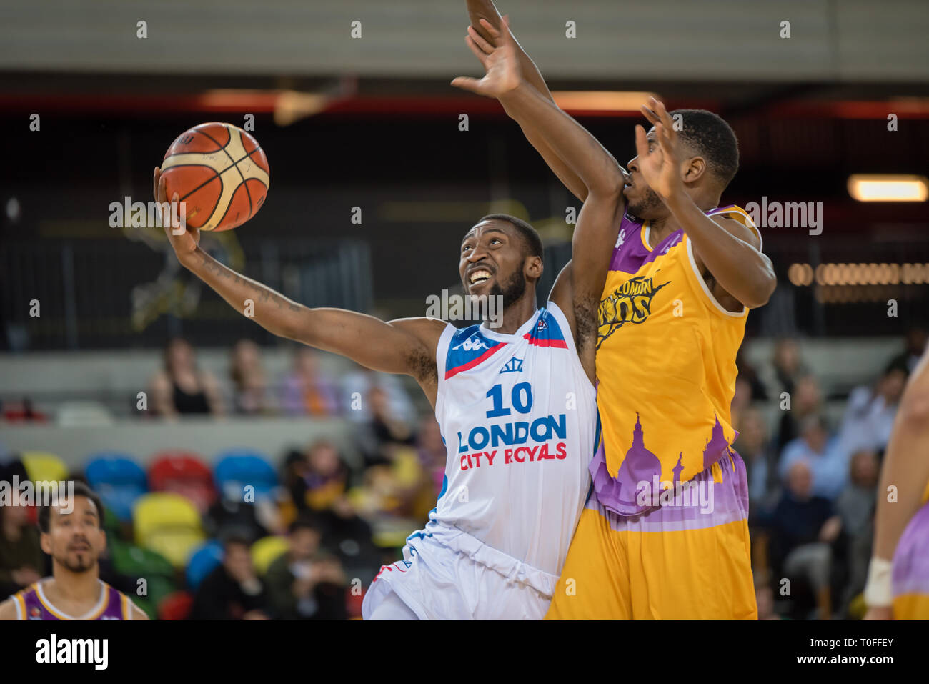 London, UK, 19 March 2019  The London Lions gained revenge over their local rivals the London City Royals by a score of 102-89. The Royals had defeated the Lions in their previous encounter and thereby winning the BBL Trophy.   Credit: Ilyas Ayub/ Alamy Live News Stock Photo
