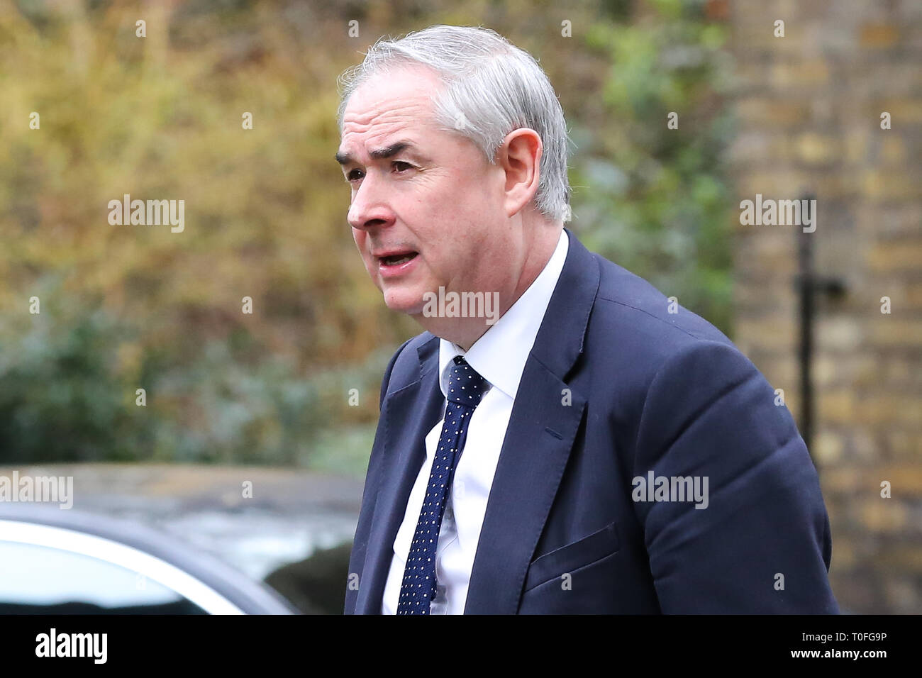 Geoffrey Cox - Attorney General is seen on his arrival at the Downing Street to attend the weekly Cabinet Meeting. Stock Photo