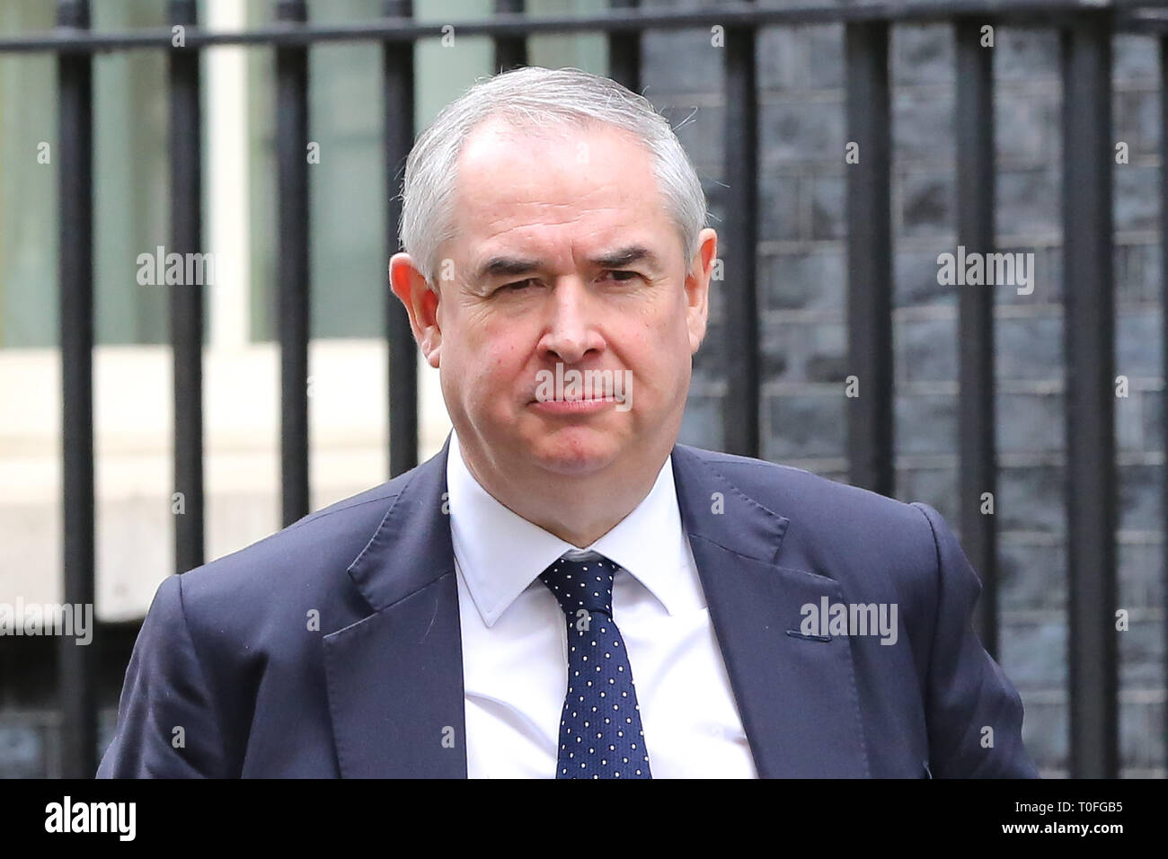Geoffrey Cox - Attorney General is seen departing from No 10 Downing Street after attending the weekly Cabinet Meeting. Stock Photo
