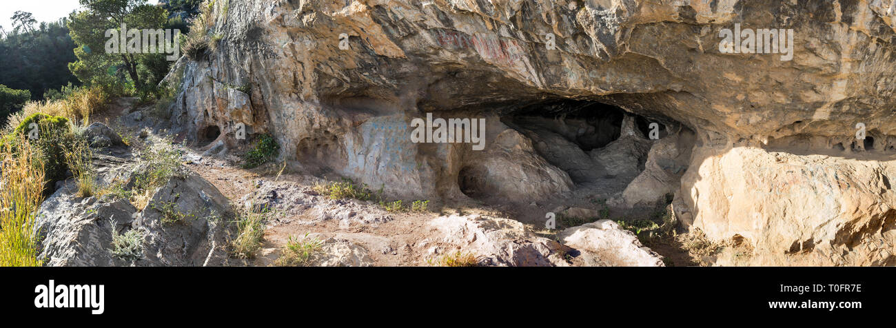 The famous Cave of Euripides on Salamis island, Greece Stock Photo