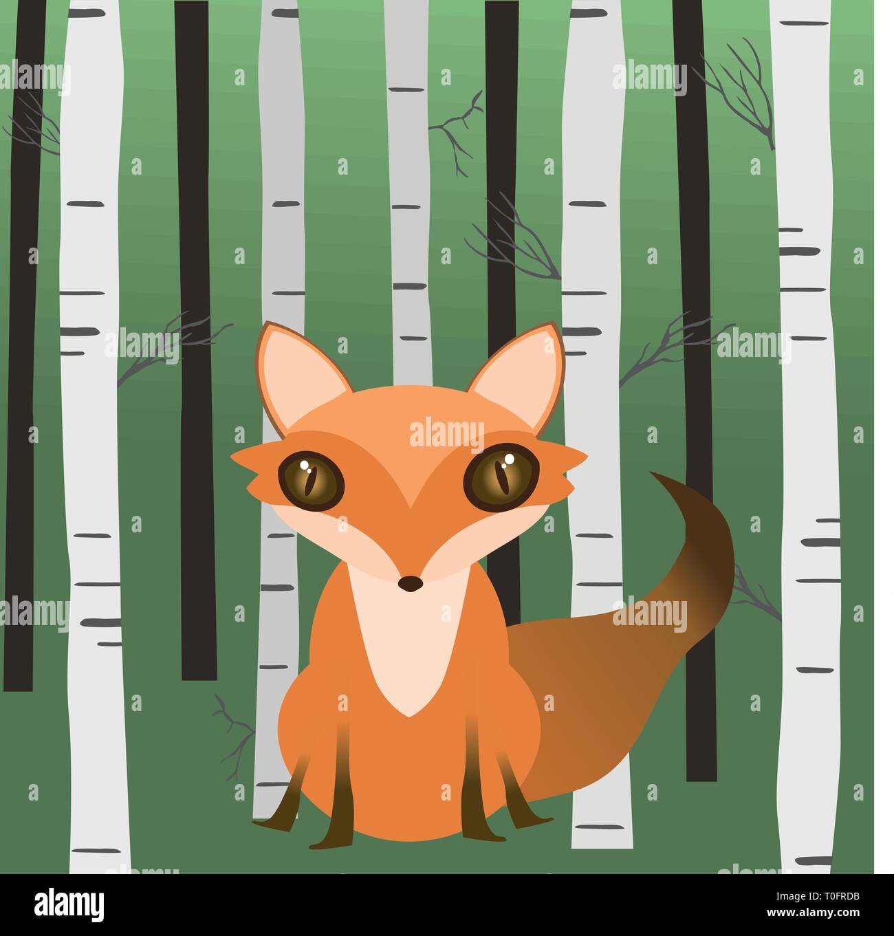 A fox in the woods Stock Vector