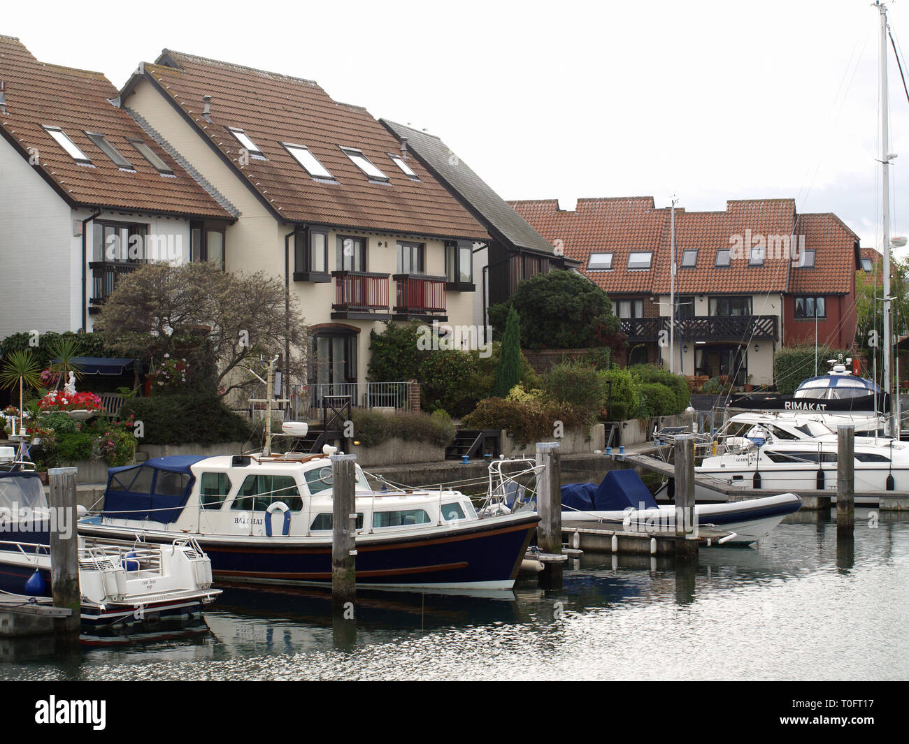 Marina housing at Hythe Marina Village, Southampton, Hampshire, United