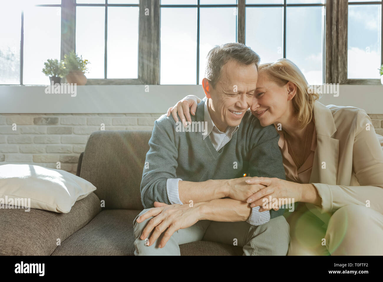 Couple serious middle age talking hi-res stock photography and images ...