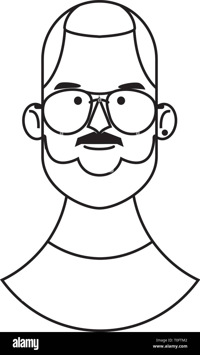 young man face cartoon in black and white Stock Vector Image & Art - Alamy