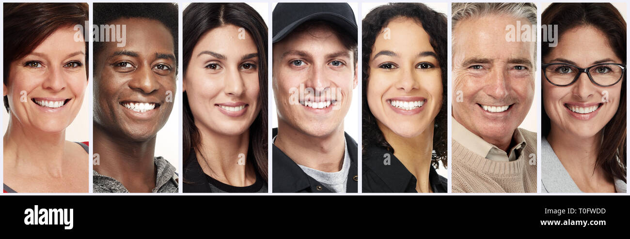 Faces collage smiling hi-res stock photography and images - Alamy