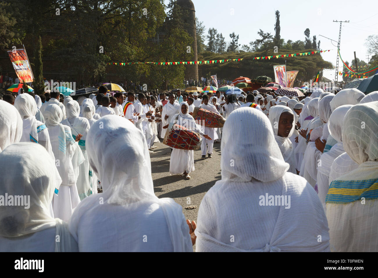 Gonder, Ethiopia, February 18 2015: People dressed in traditional