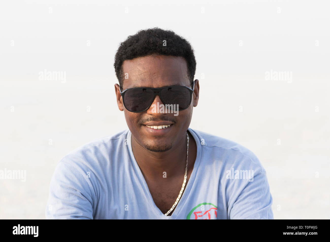 Danakil, Ethiopia, January 22 2015 A handsome young Ethiopian posing