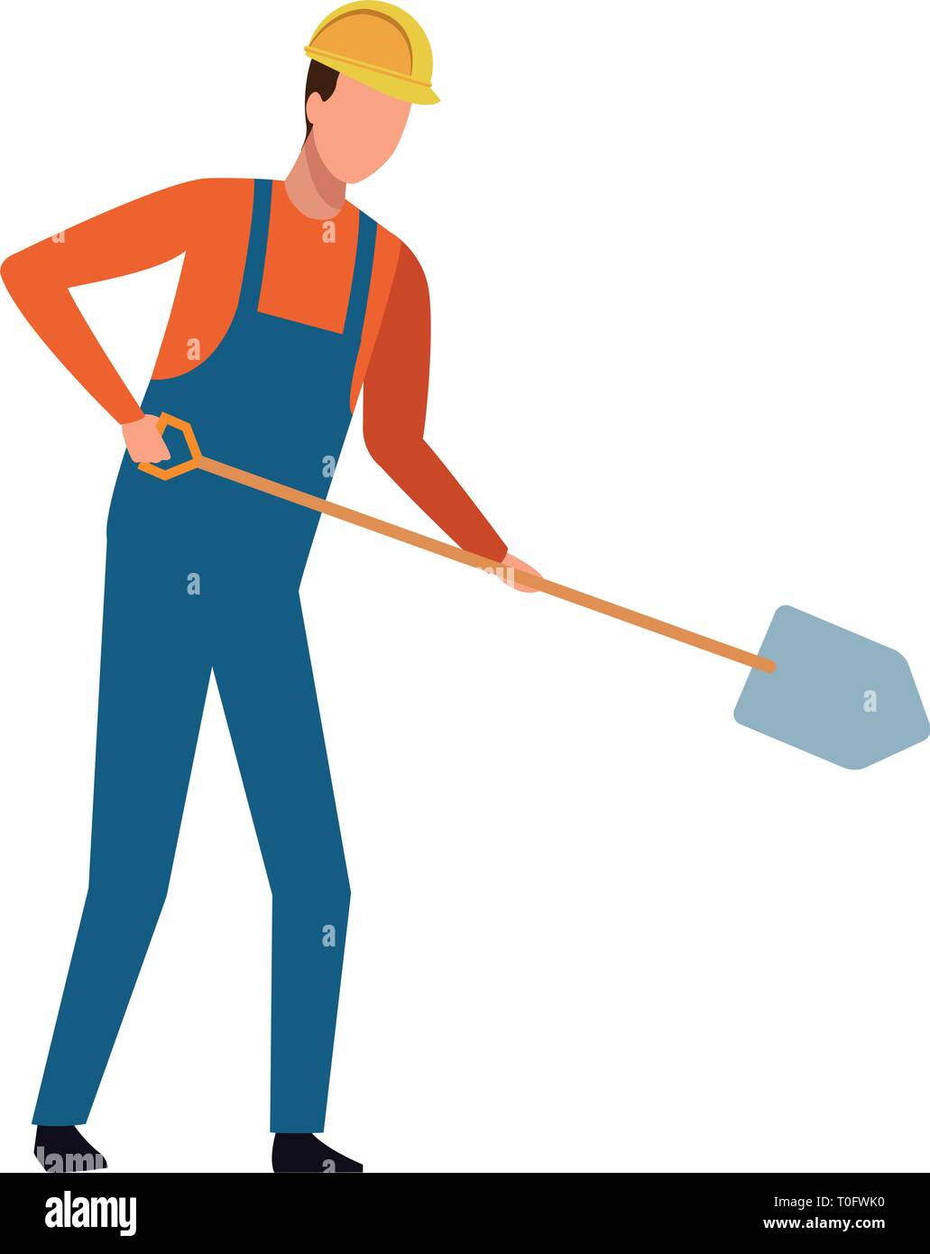 Construction worker with shovel colorful Stock Vector Image & Art - Alamy