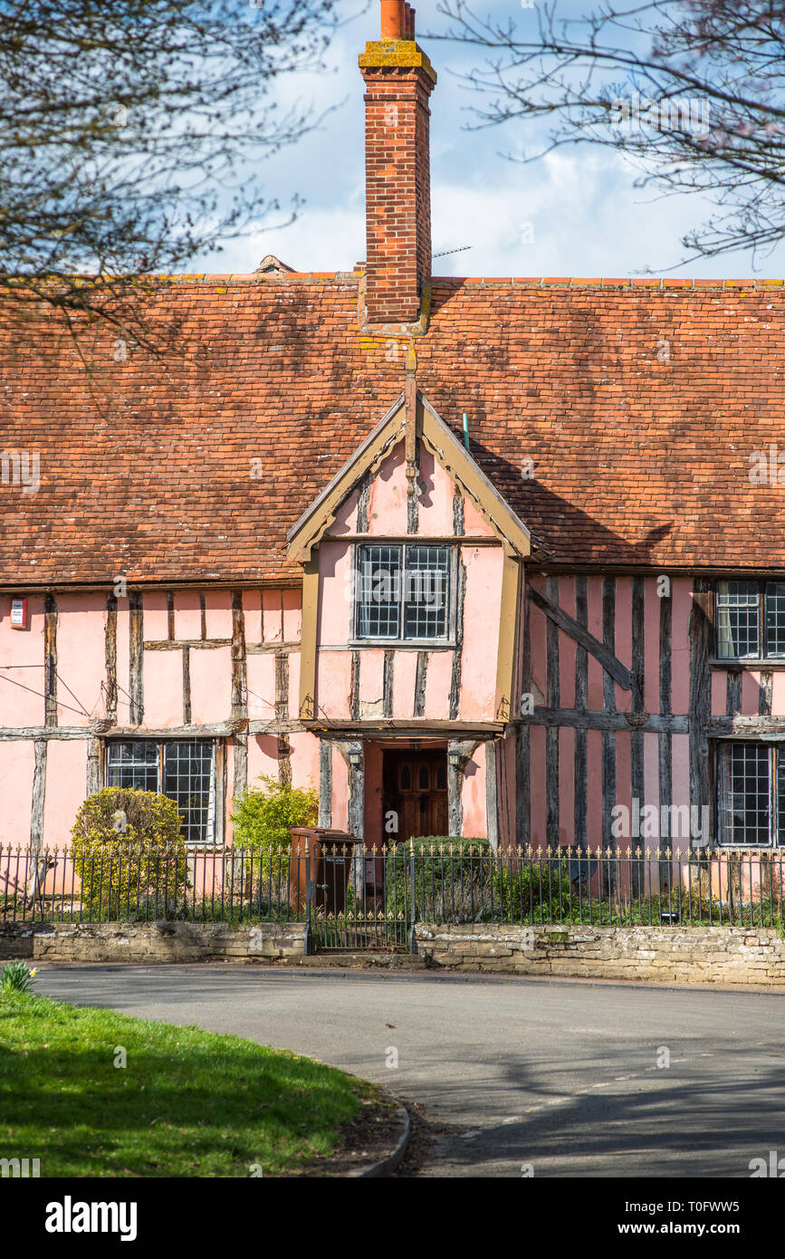 Nether Hall, a half-timbered building in the village of Cavendish, Suffolk, England UK Stock Photo