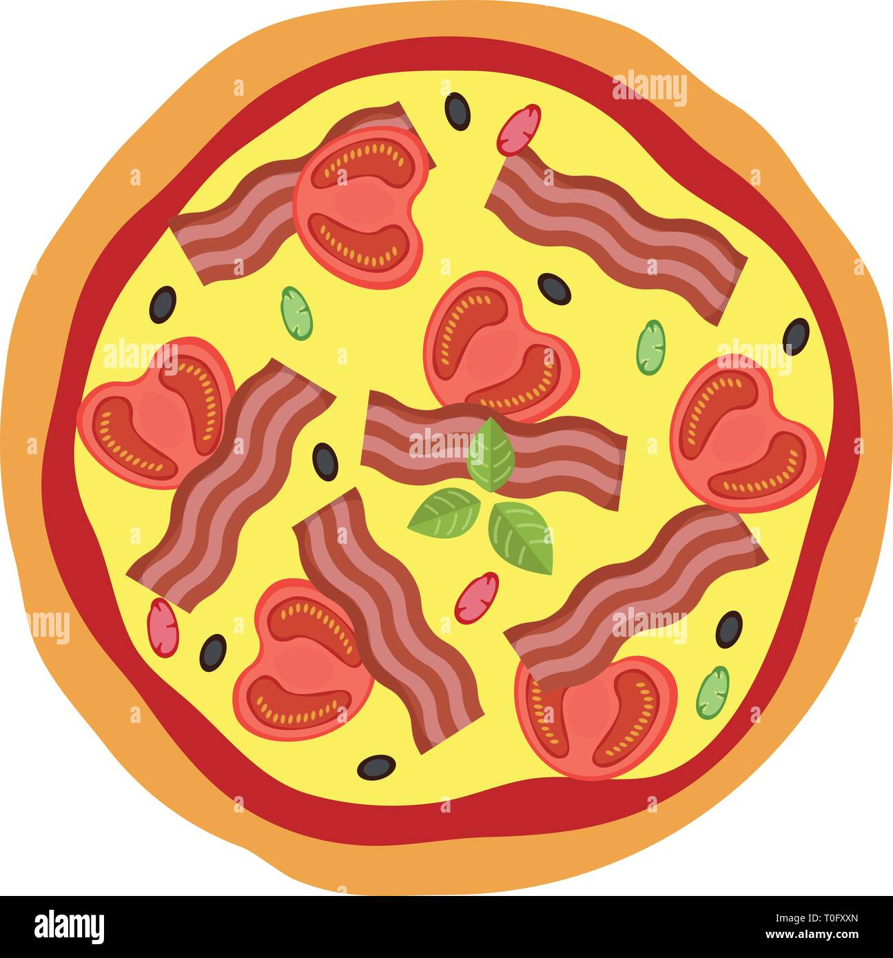 Pizza menu concept. Flat style food. Vector illustration. Stock Vector