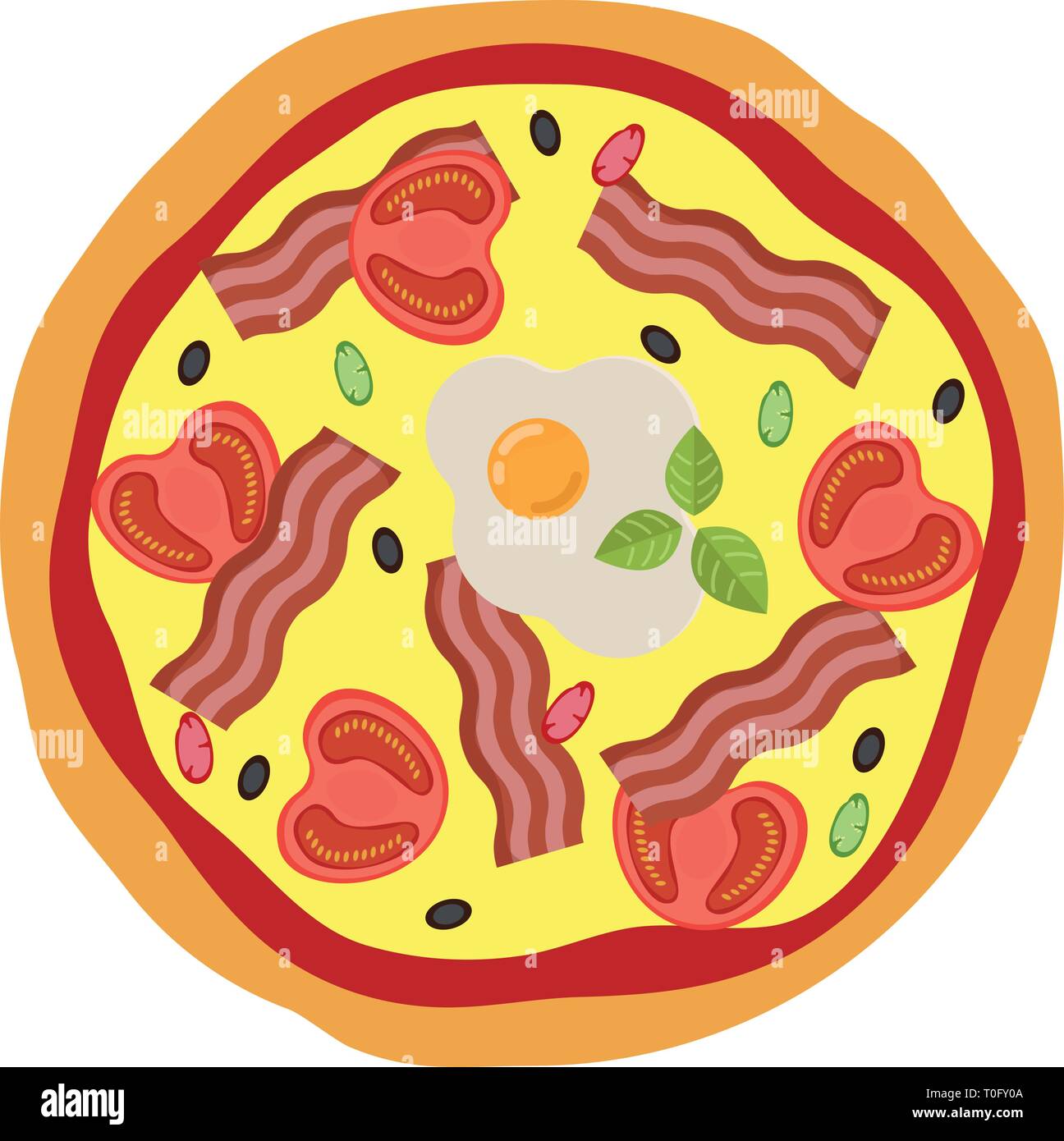 Pizza menu concept. Flat style food. Vector illustration. Stock Vector