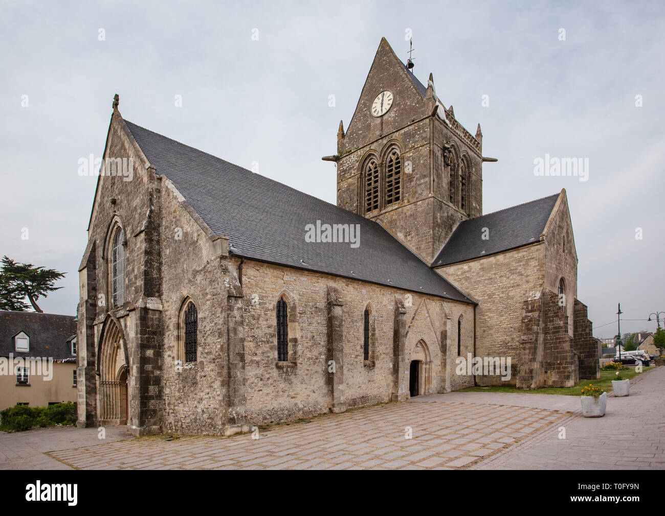 Church in SainteMèreÉglise Stock Photo Alamy
