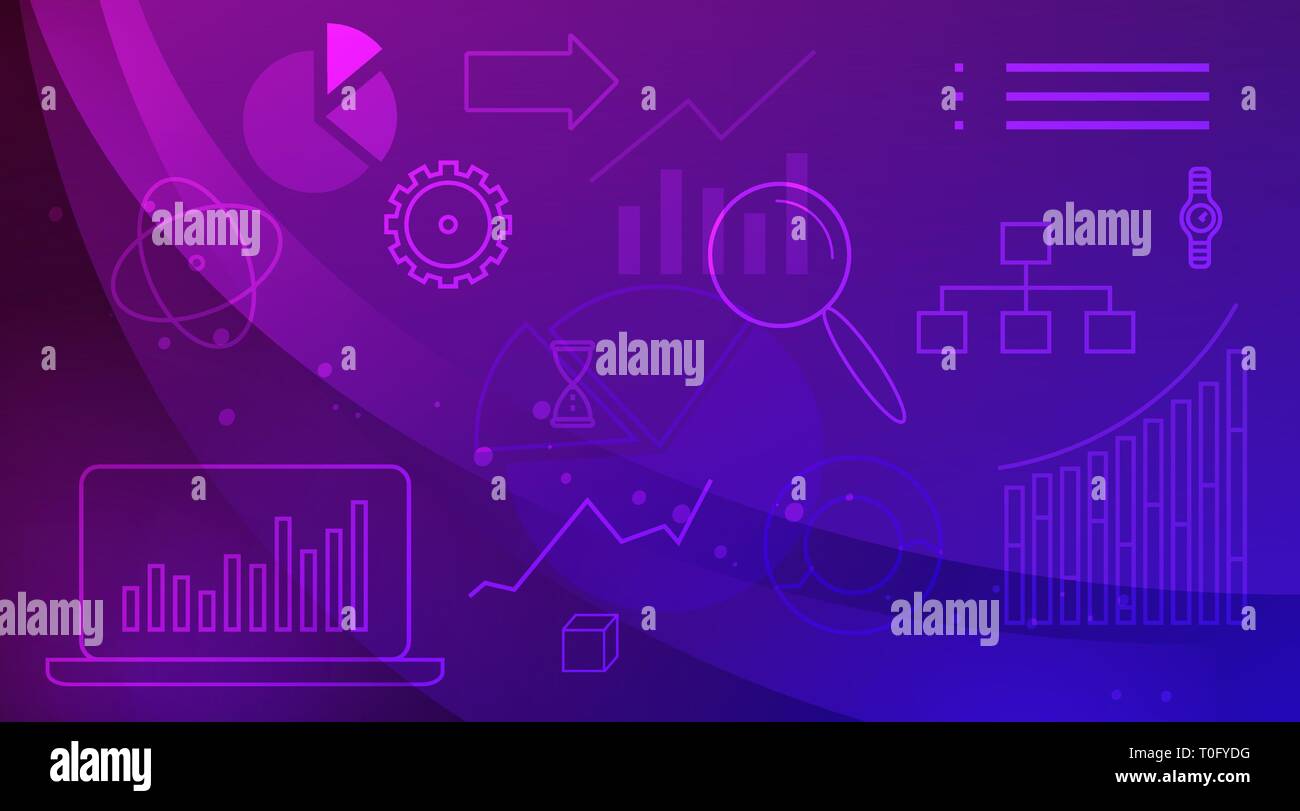 Analytical background, infographic elements. Modern flat style Stock