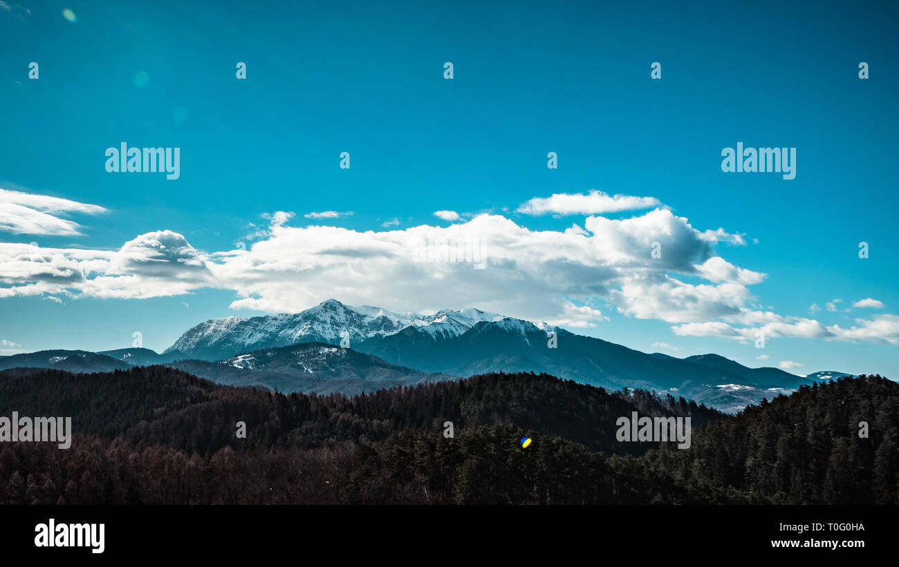 Carpathian mountains with cloudy sky Stock Photo