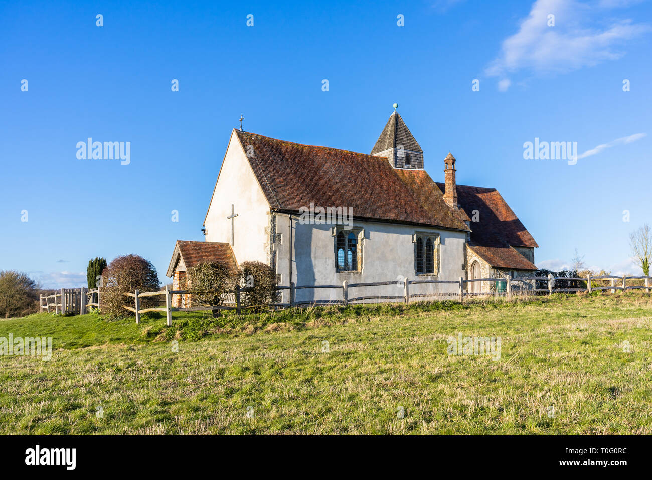 St Huberts Church in Idsworth in the Meon Valley, Hampshire, England, UK Stock Photo