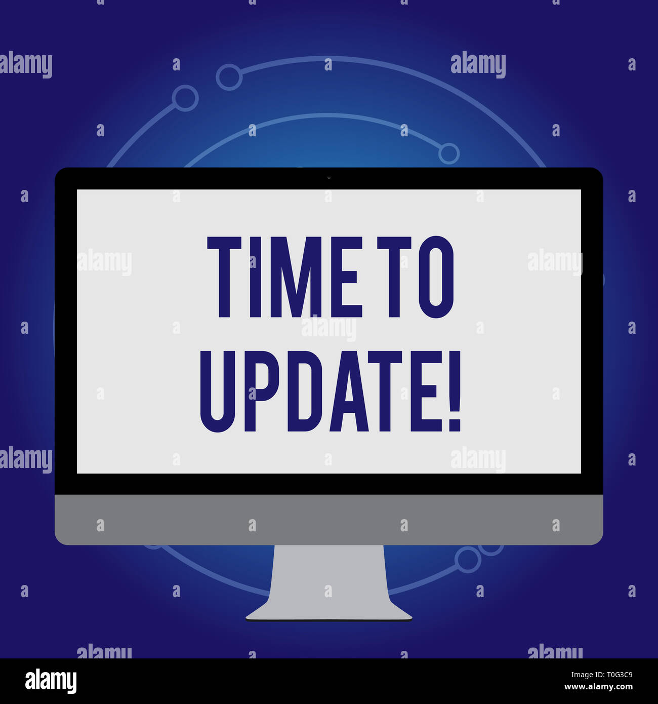 Conceptual hand writing showing Time To Update. Concept meaning this right moment to make something more modern White Computer Monitor WideScreen on a Stock Photo