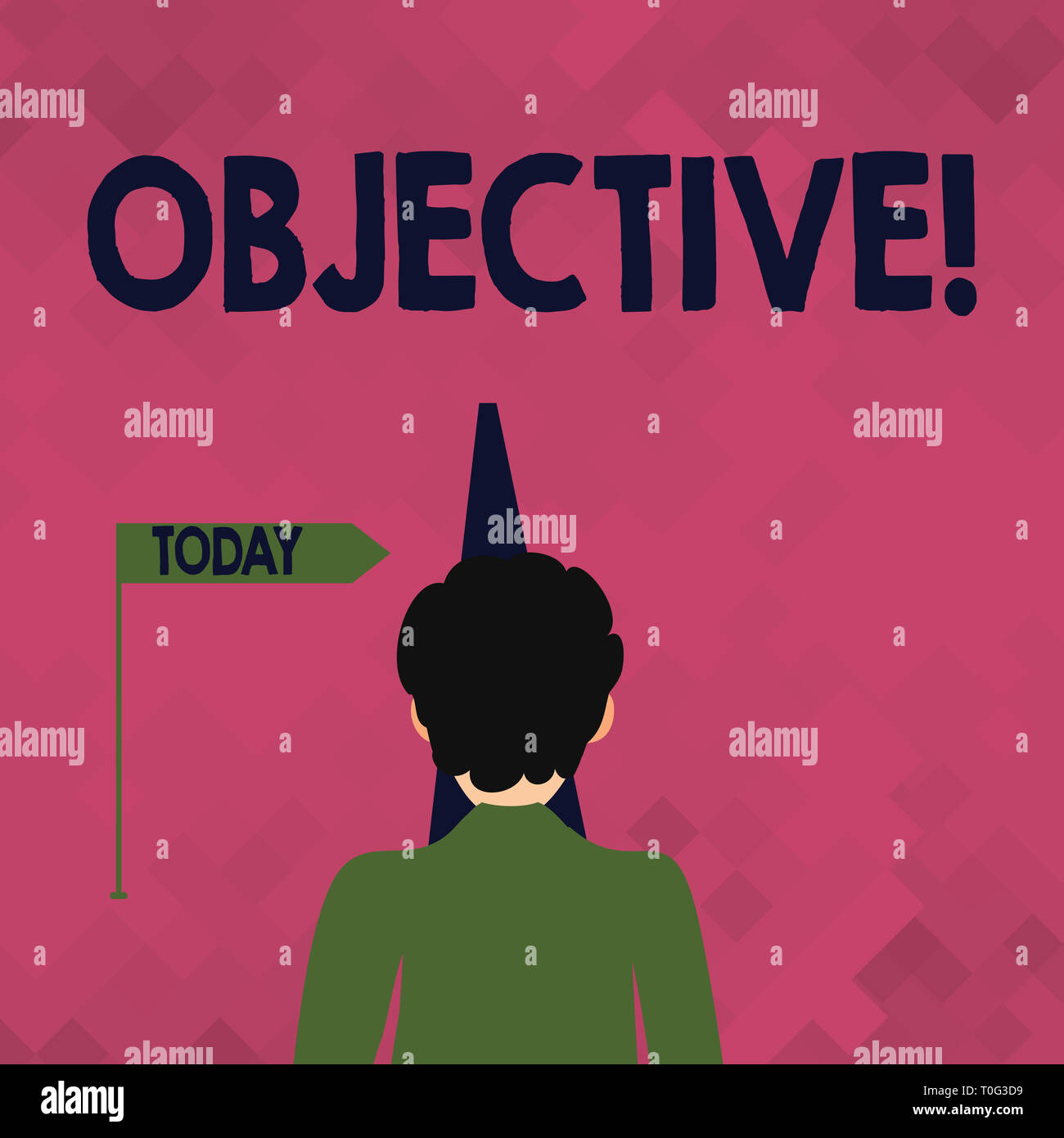 Word Writing Text Objective Business Photo Showcasing Goal Planned To Be Achieved Desired Target Company Mission Man Facing The Distance Ahead And Bl Stock Photo Alamy