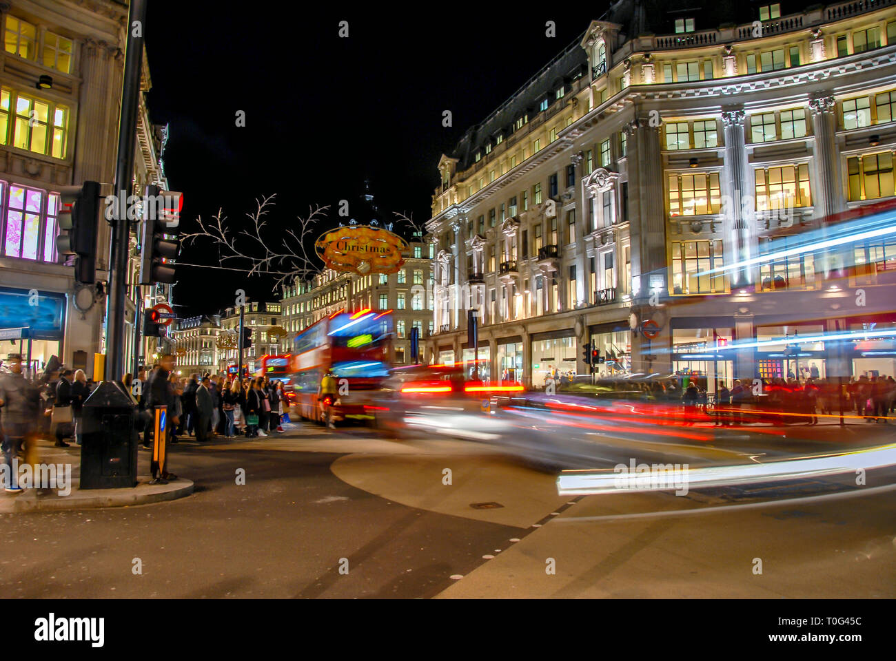 London, UK, 30 October 2012: Oxford Street Night View Stock Photo - Alamy