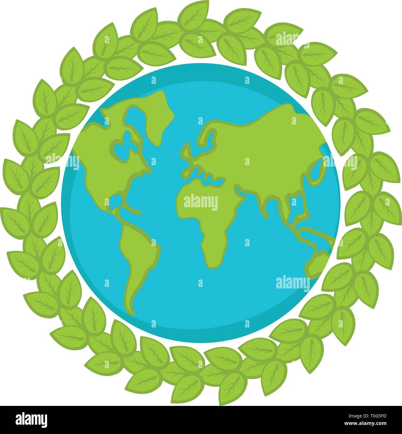 Planet Earth with leaves Stock Vector Image & Art - Alamy