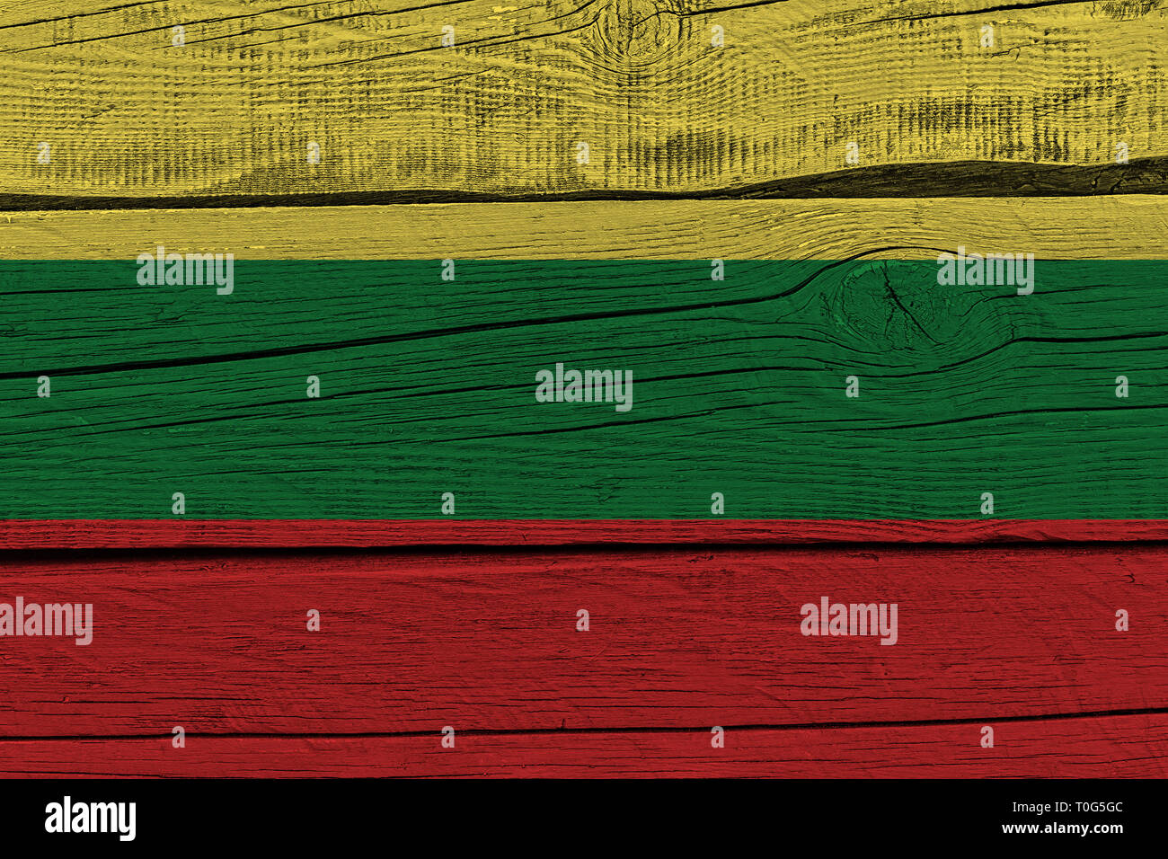 lithuania flag painted on old wood plank. Patriotic background ...