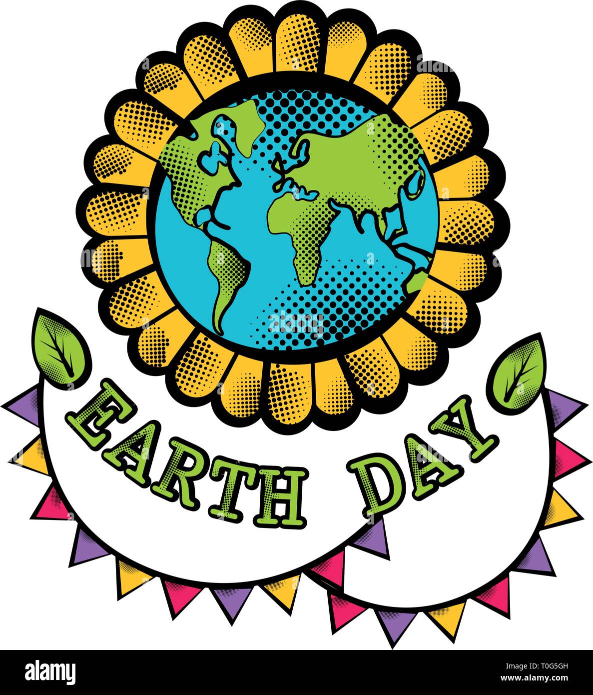 Sketch of planet Earth on a blossom flower Stock Vector Image & Art - Alamy