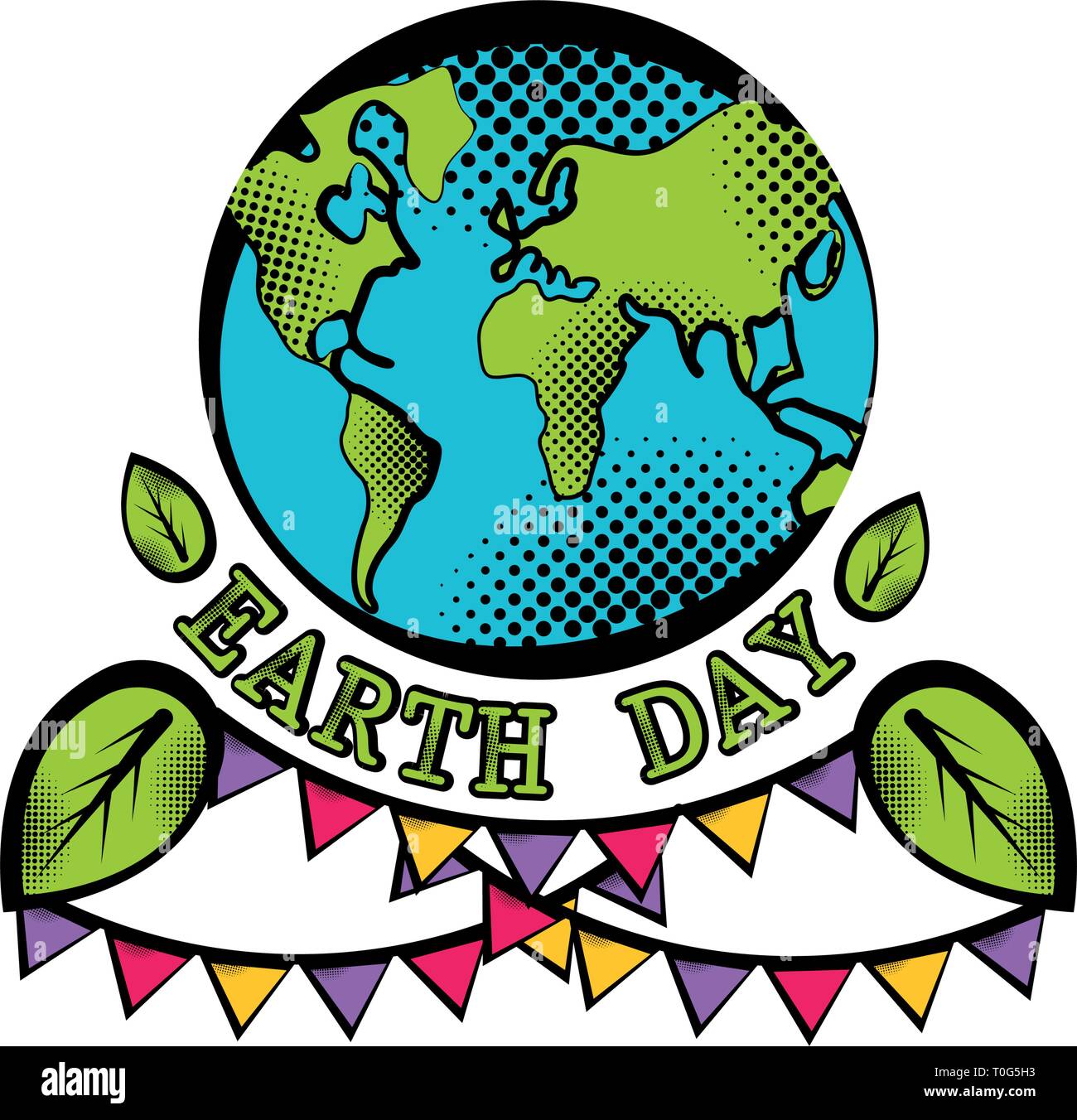 Sketch of planet Earth with pennants Stock Vector Image & Art - Alamy