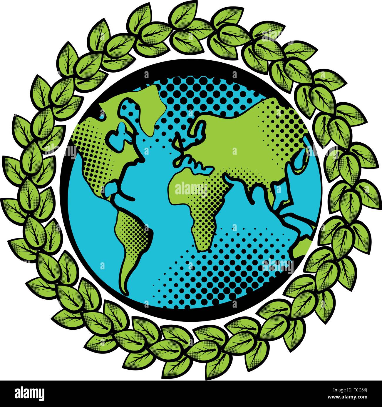 Sketch of planet Earth with leaves Stock Vector Image & Art - Alamy