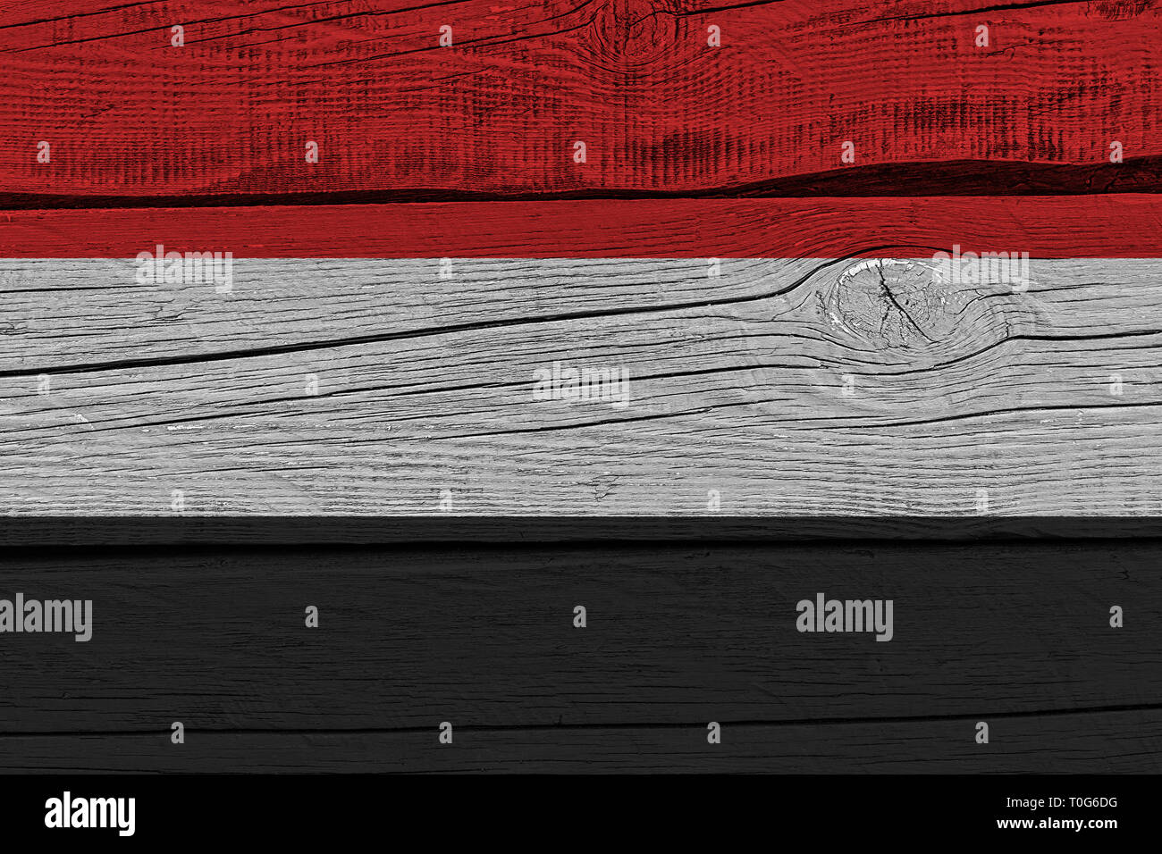 Yemen flag painted on old wood plank. Patriotic background. National ...
