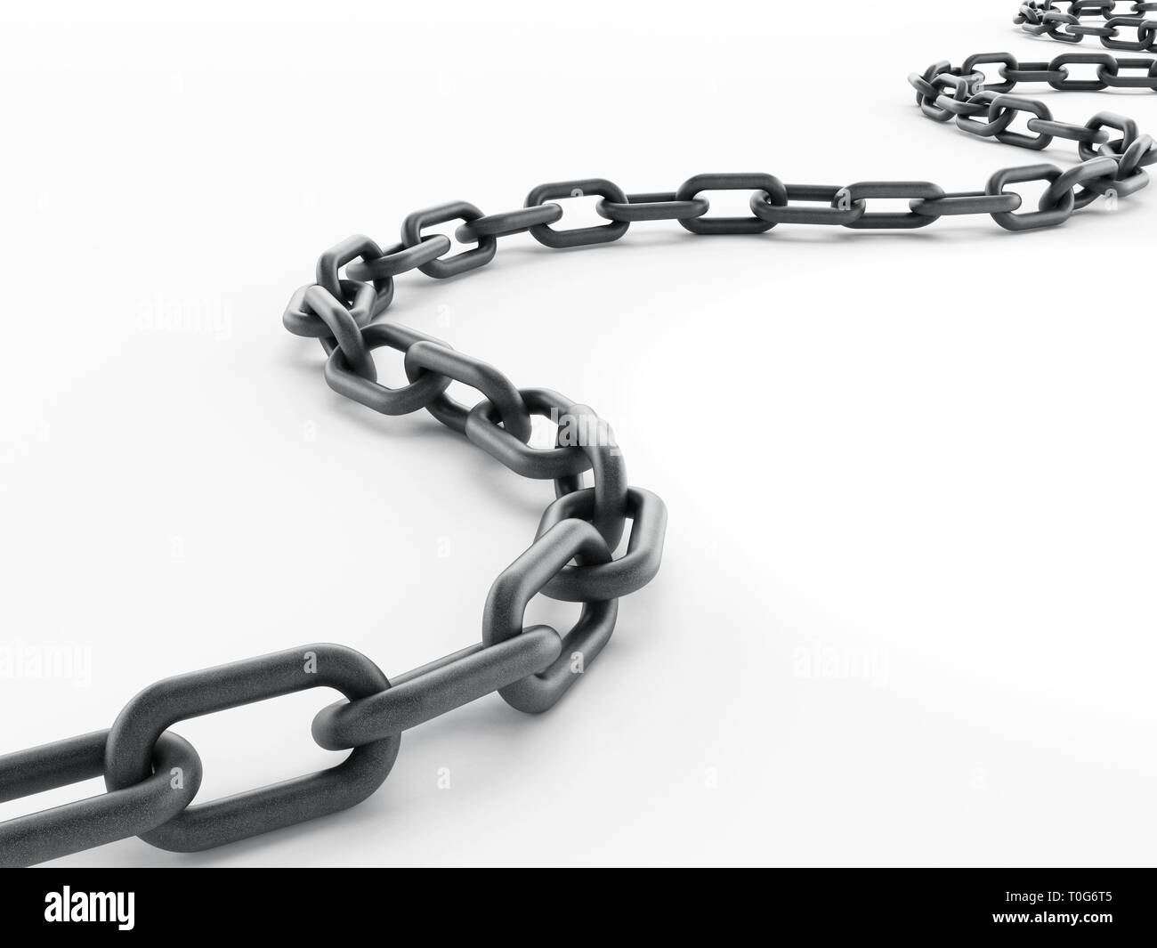 Metal chain isolated on white background. 3D illustration Stock Photo