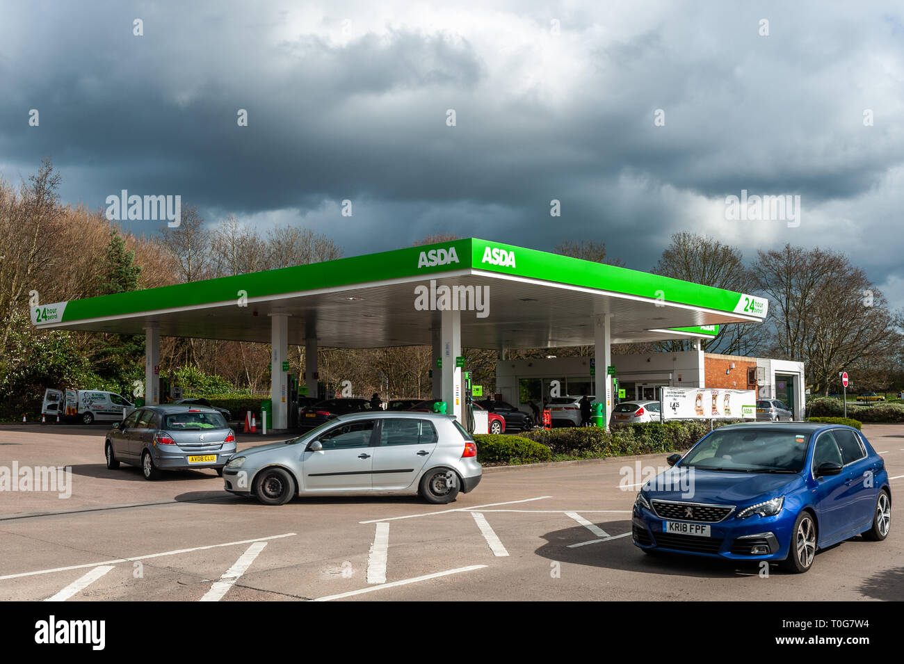 Asda petrol station, London Road, Coventry, West Midlands, UK. Stock Photo
