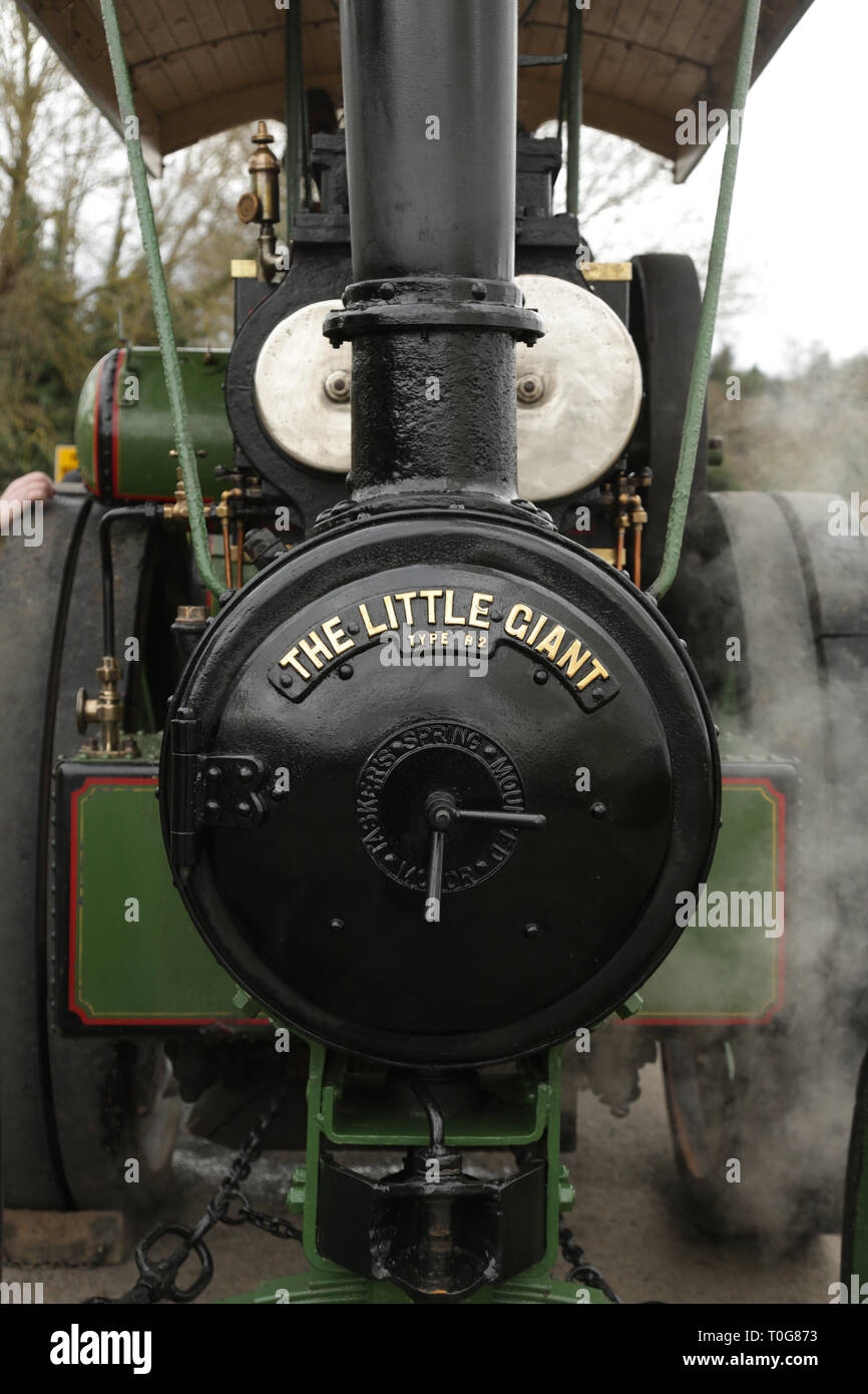 Front view of the little giant traction engine. Stock Photo