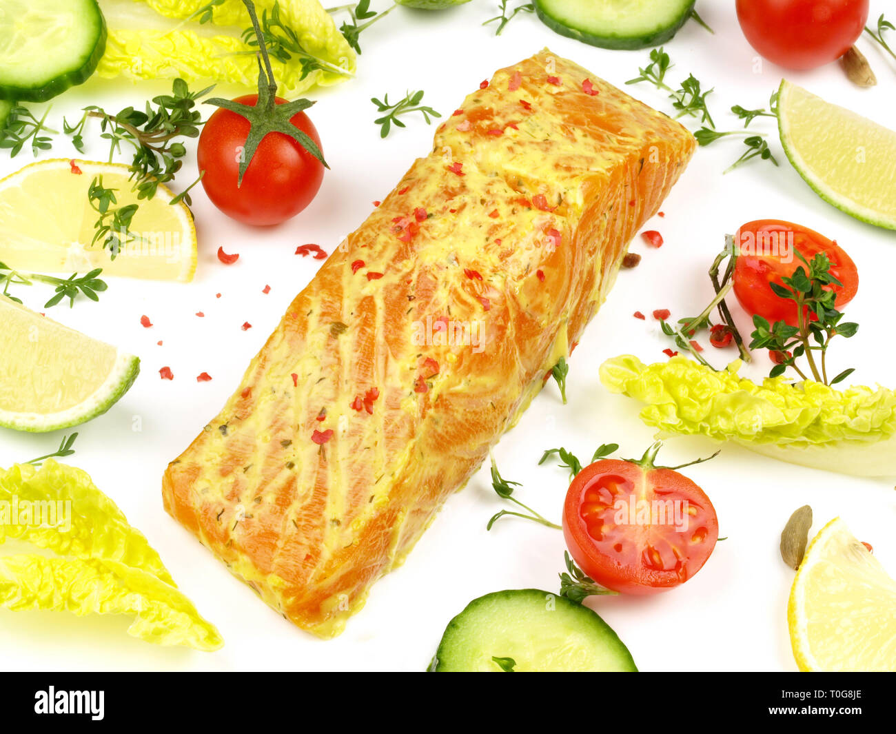 Marinated Salmon - Fish Fillet Stock Photo - Alamy