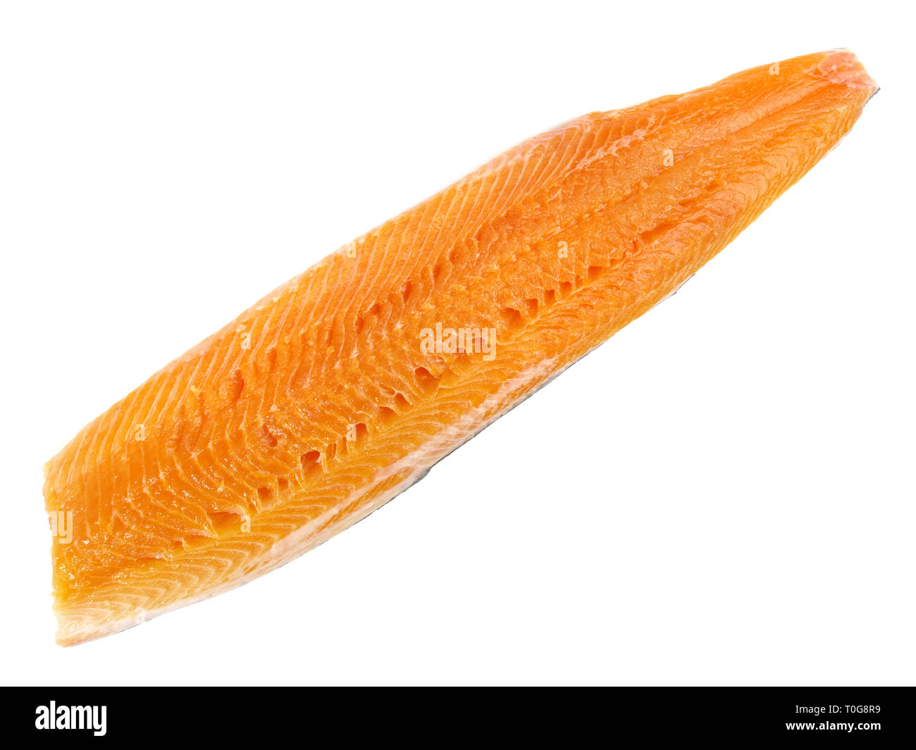 Salmon Trout - Fish Fillet on white Background Stock Photo - Alamy