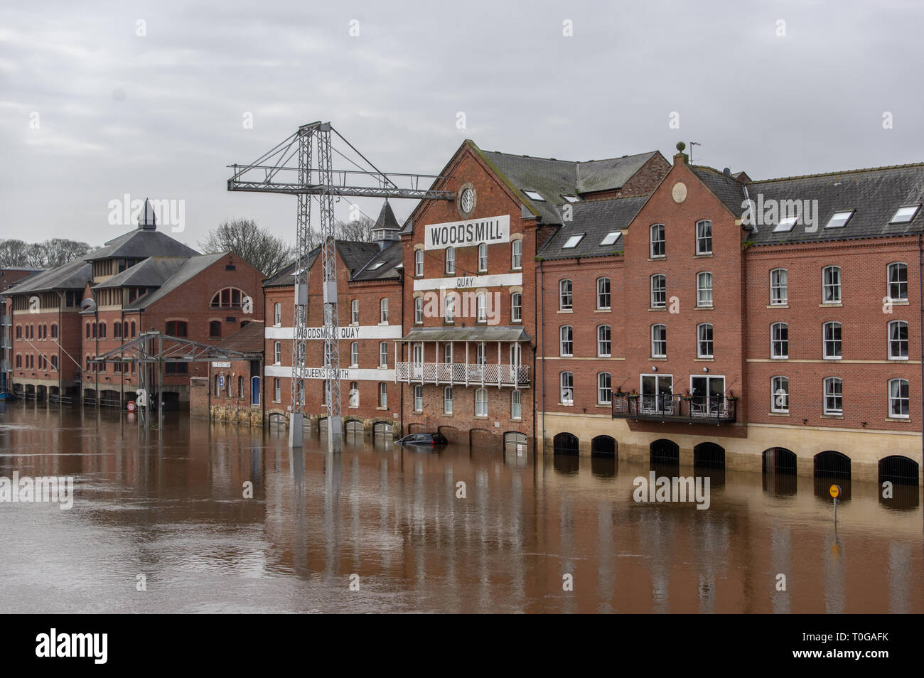 The river ouse in York flooded Stock Photo Alamy