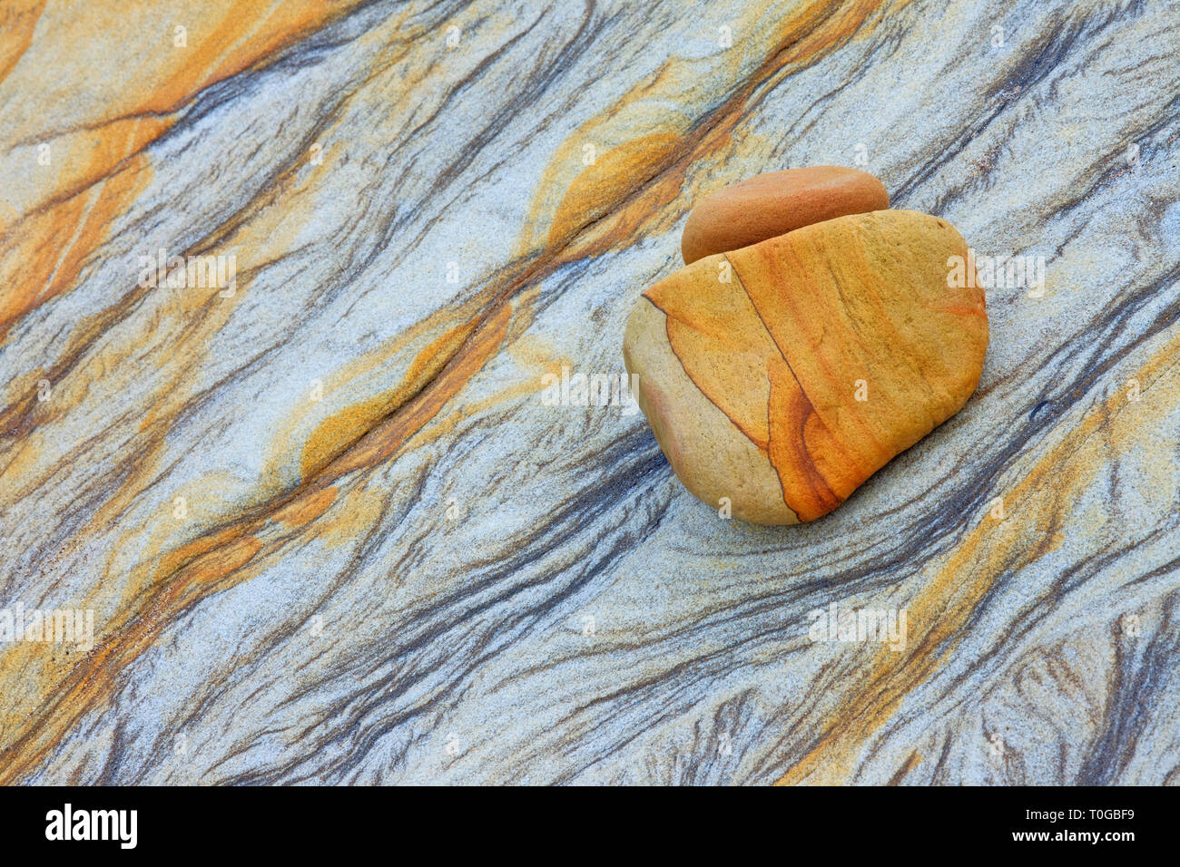 Natural Rock Pattern, Northumberland Coast, England Stock Photo
