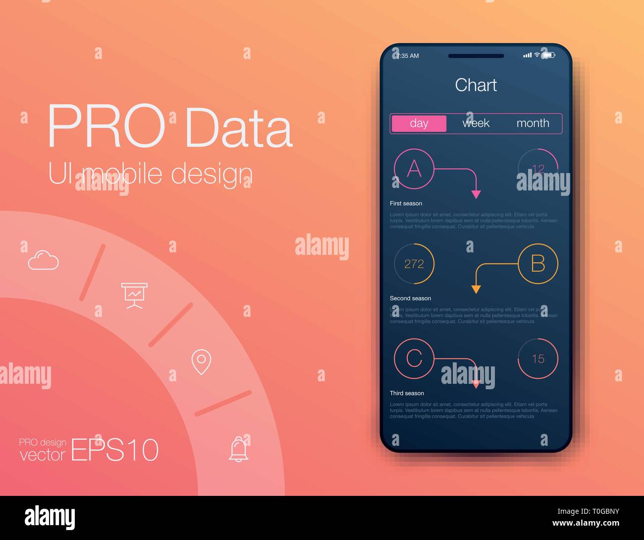 Mobile phone application for analytics. stock vector Stock Vector Image ...