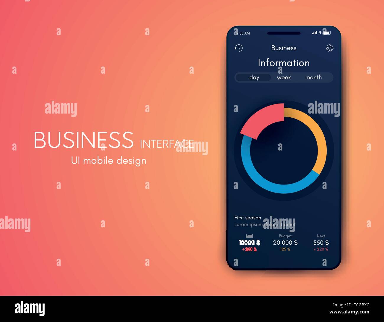 Mobile phone application for analytics. stock vector Stock Vector Image ...