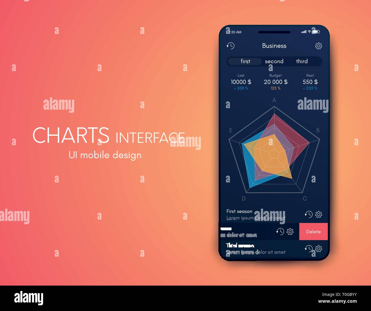 Mobile phone application for analytics. stock vector Stock Vector Image ...
