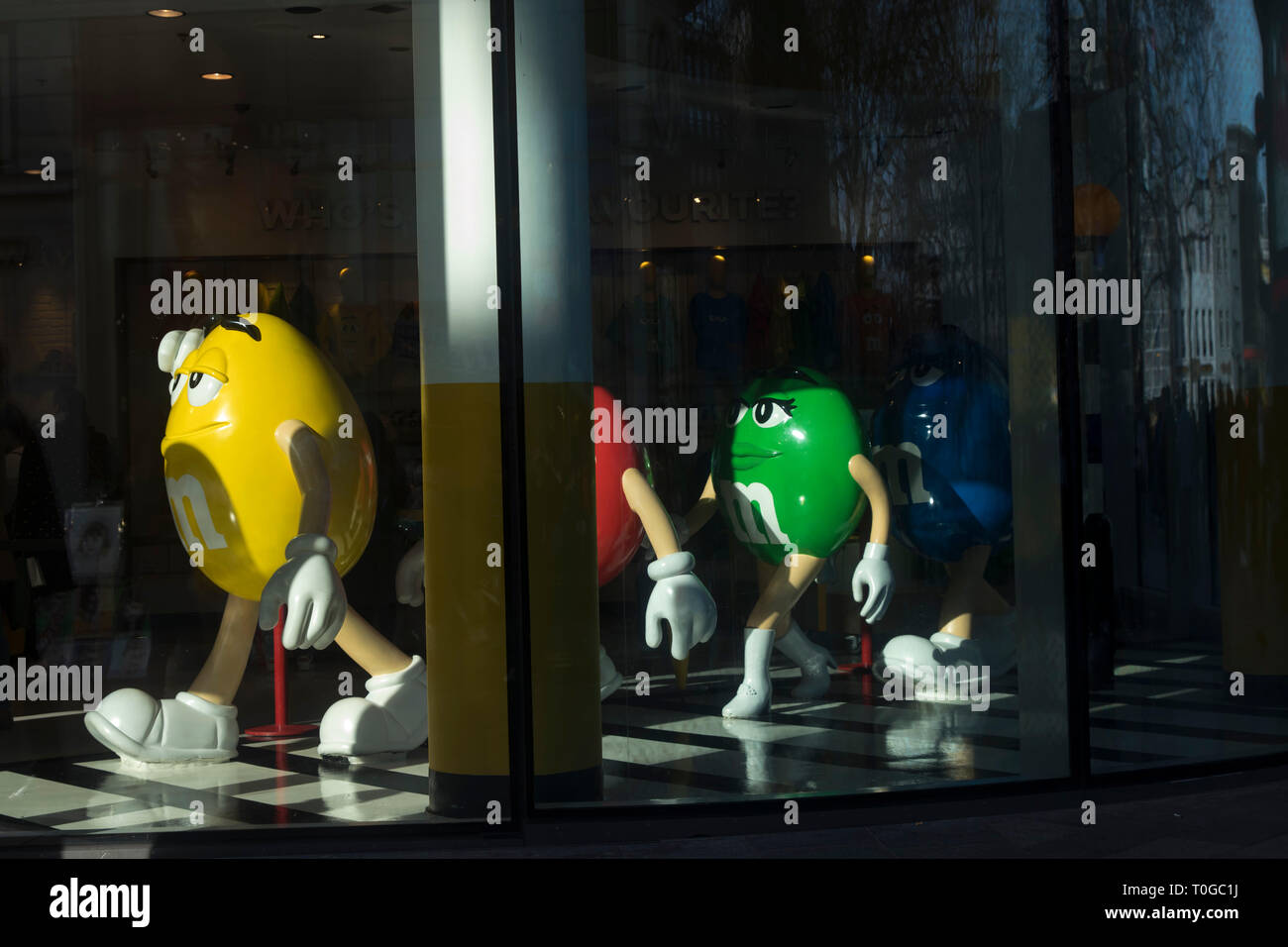 LONDON - FEBRUARY 15, 2019: M&M storefront at Leicester Square Stock Photo