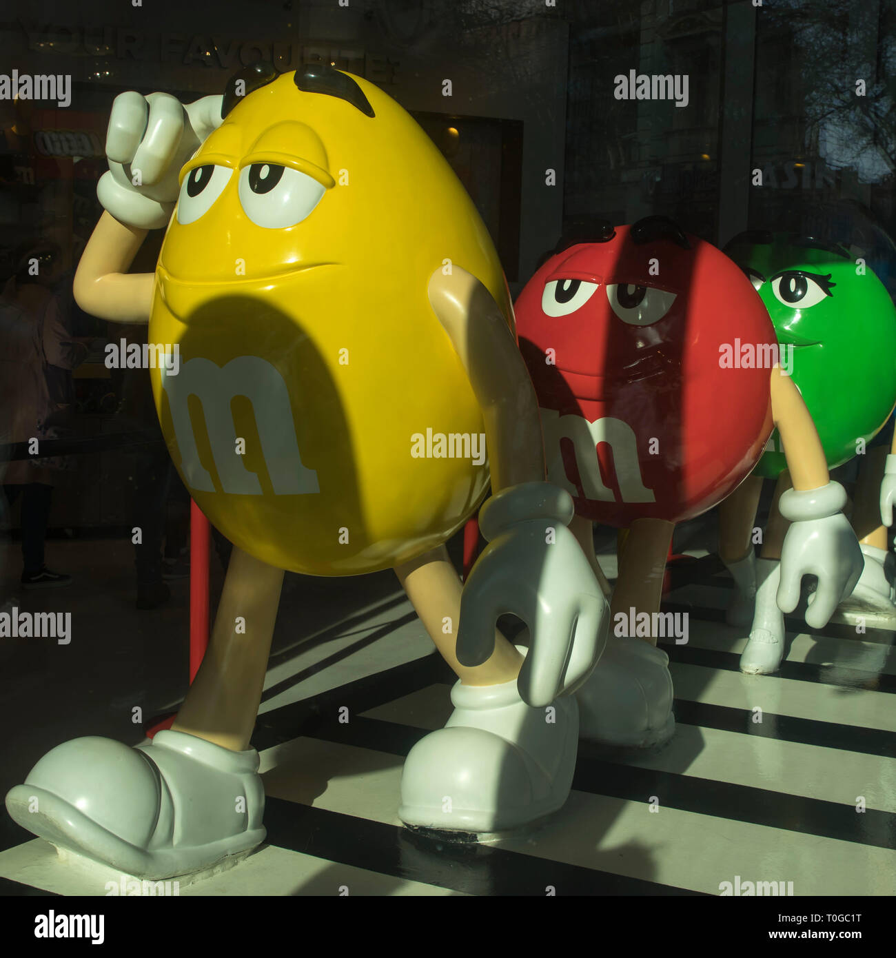 LONDON - FEBRUARY 15, 2019: M&M storefront at Leicester Square Stock Photo