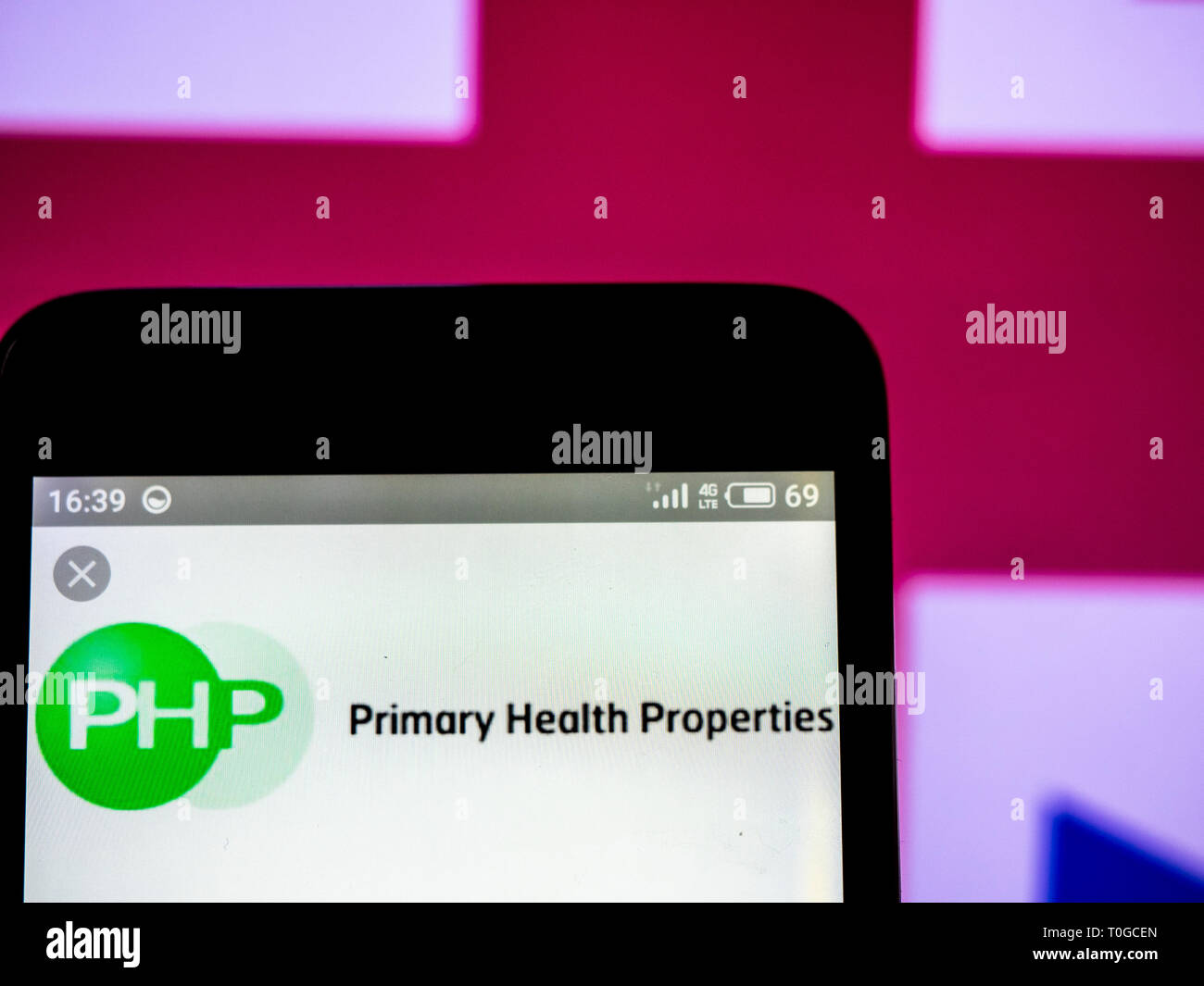 Primary Health Properties plc company logo seen displayed on smart