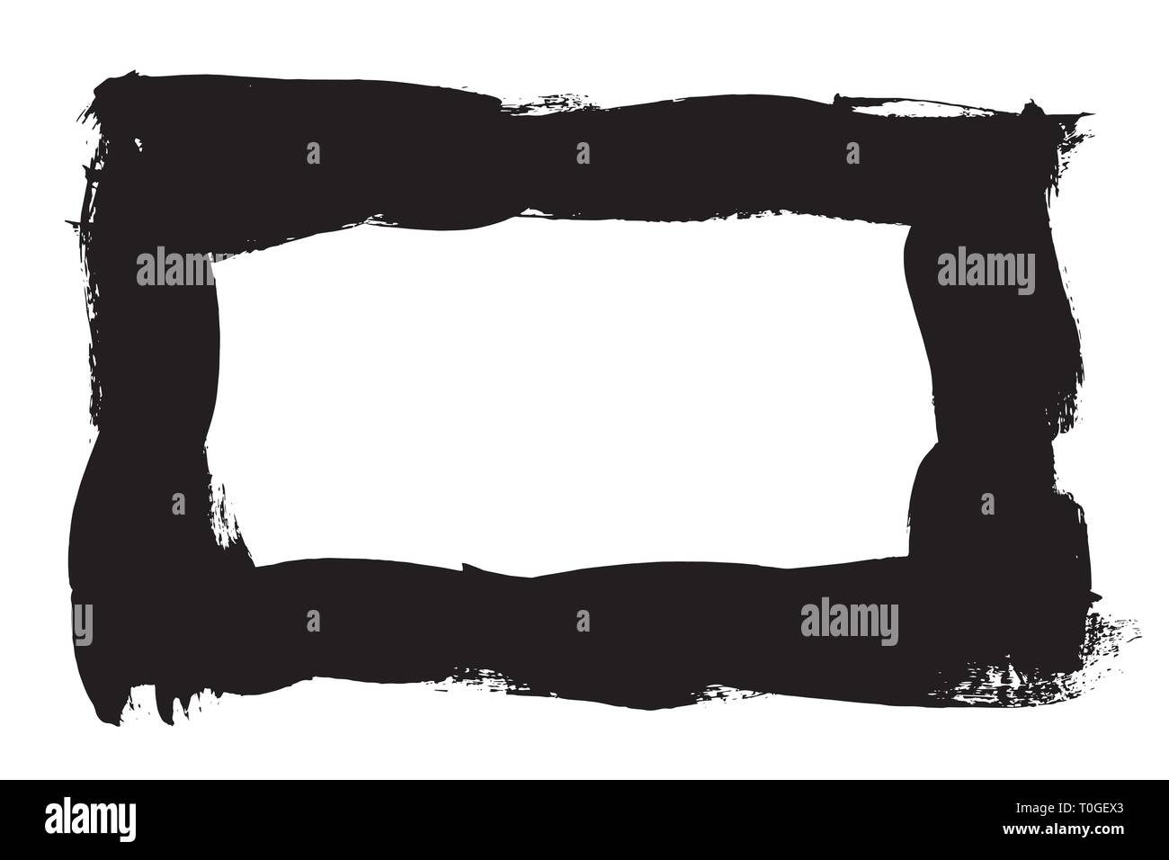 Grunge hand drawn paint brush stripe. Vector black ink brush stroke ...