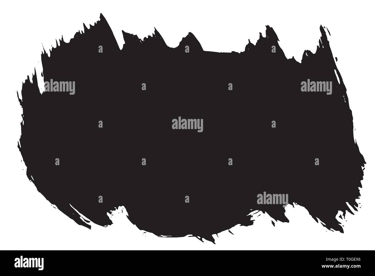 Grunge hand drawn paint brush stripe. Vector black ink brush stroke ...