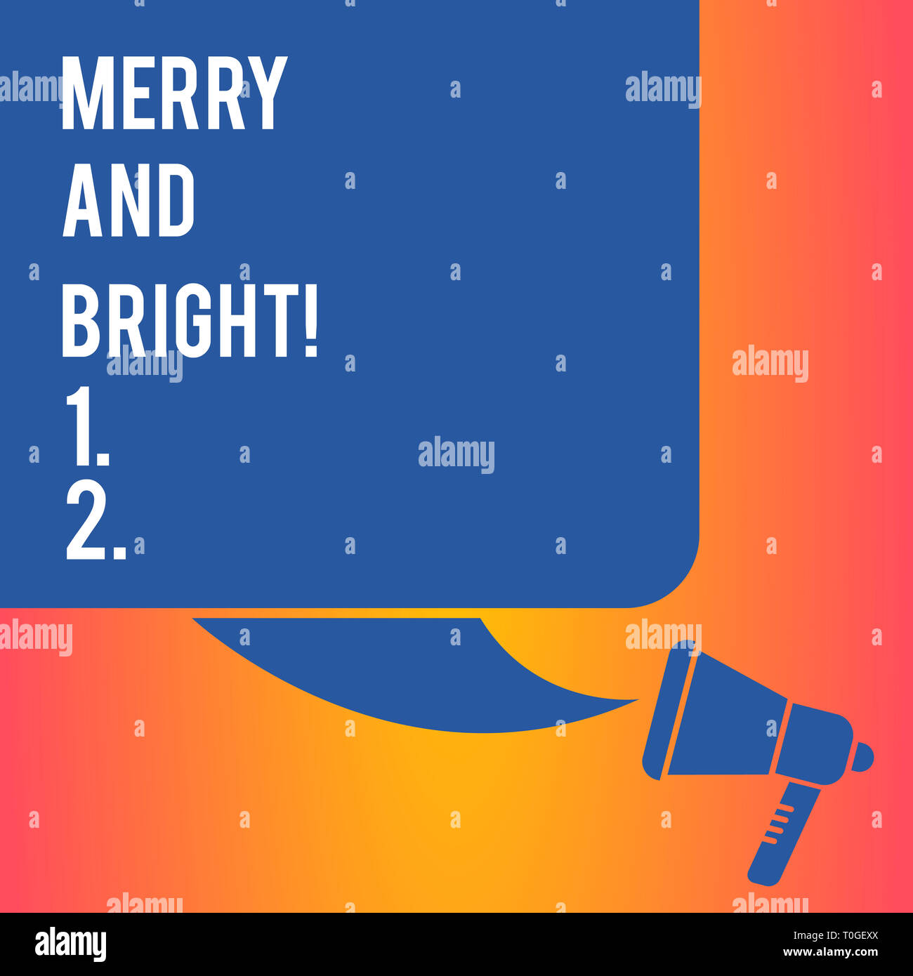 Handwriting text writing Merry And Bright. Conceptual photo defined London Cockney rhyming slang for illumination Color Silhouette of Blank Square Spe Stock Photo
