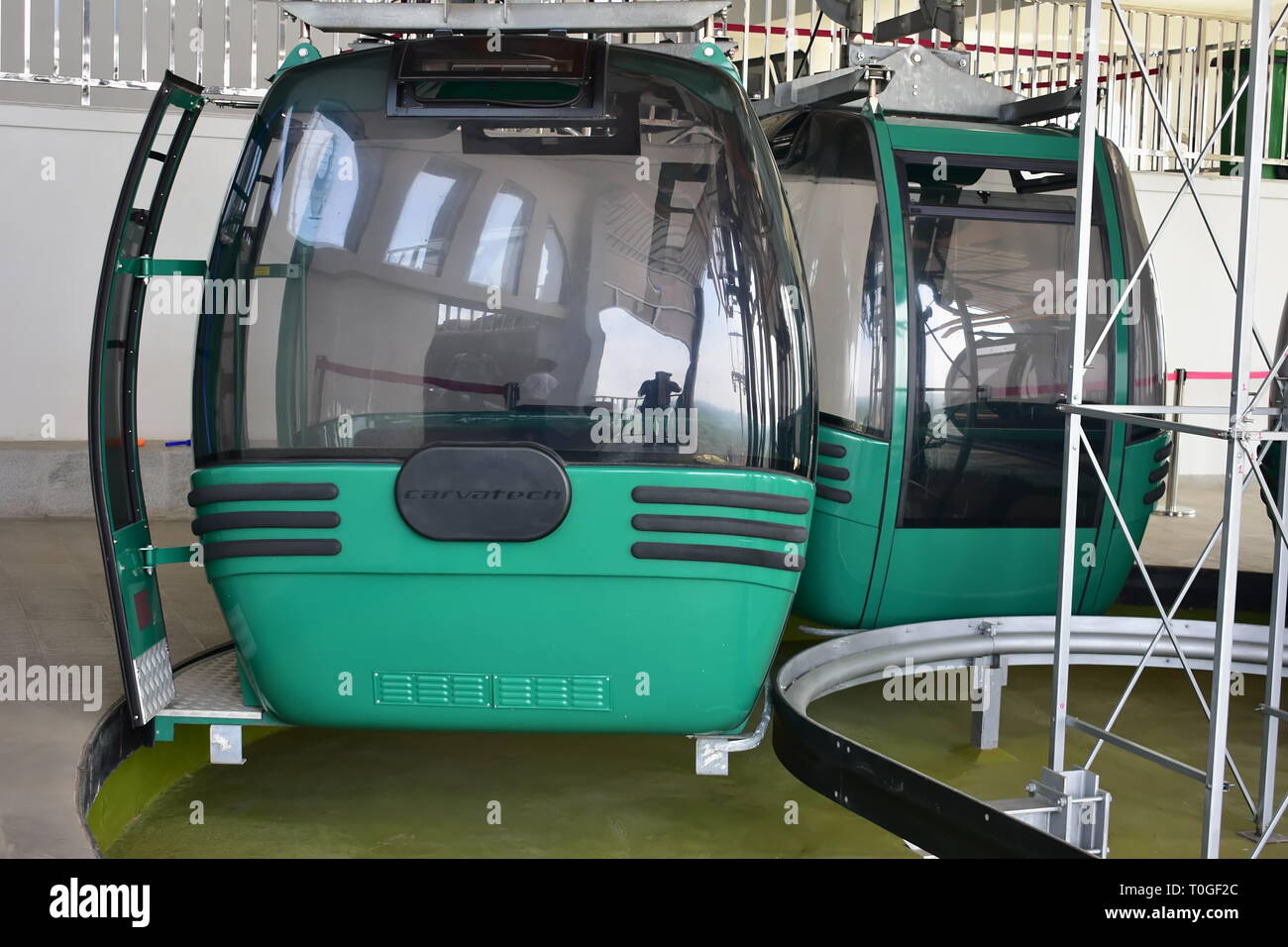 Kollam, Kerala, India March 2, 2019 The cable car ride to Jatayu